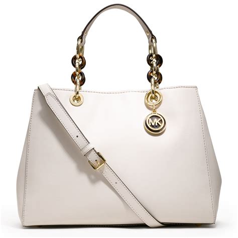 michael kors cynthia satchel white|Michael Kors Cynthia Ruffled Leather Small Satchel White.